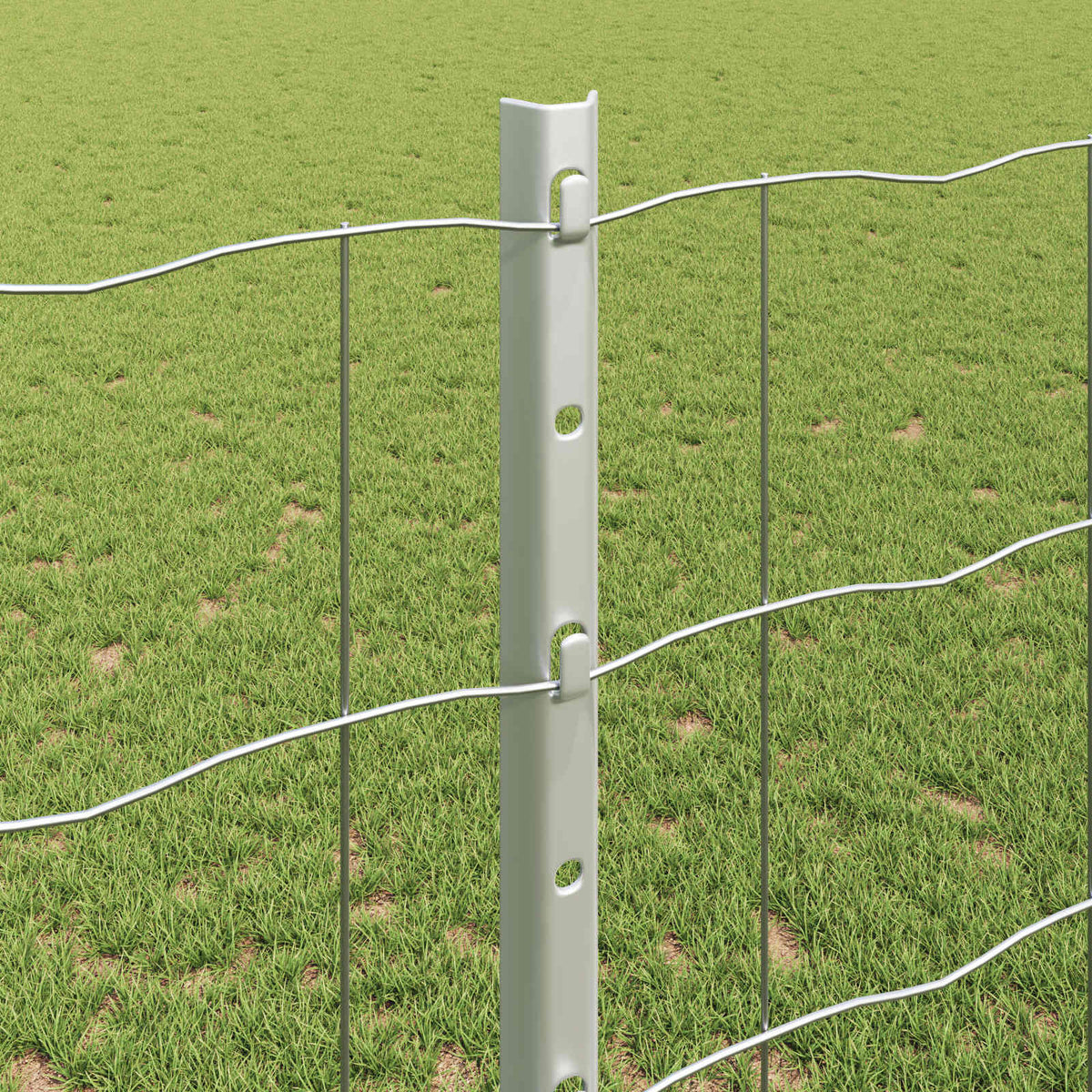 Eurohegn med stolpe 25 x 1,2 m Galvaniseret stål Sølv Mesh