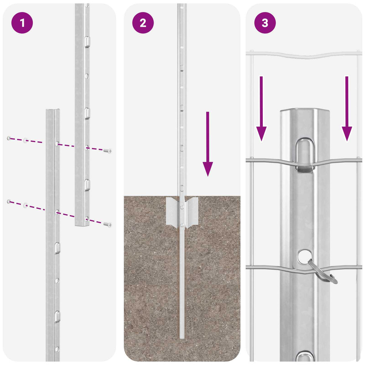 Eurohegn med stolpe 25 x 1,2 m Galvaniseret stål Sølv Mesh