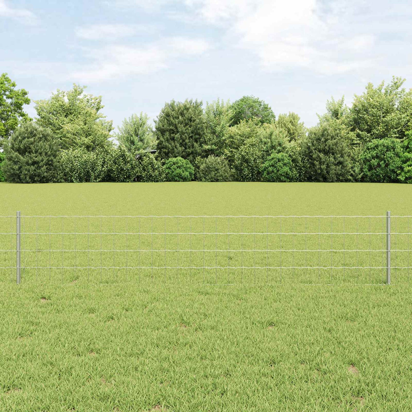 Eurohegn med stolpe 50 x 0,4 m Galvaniseret stål Sølv Mesh