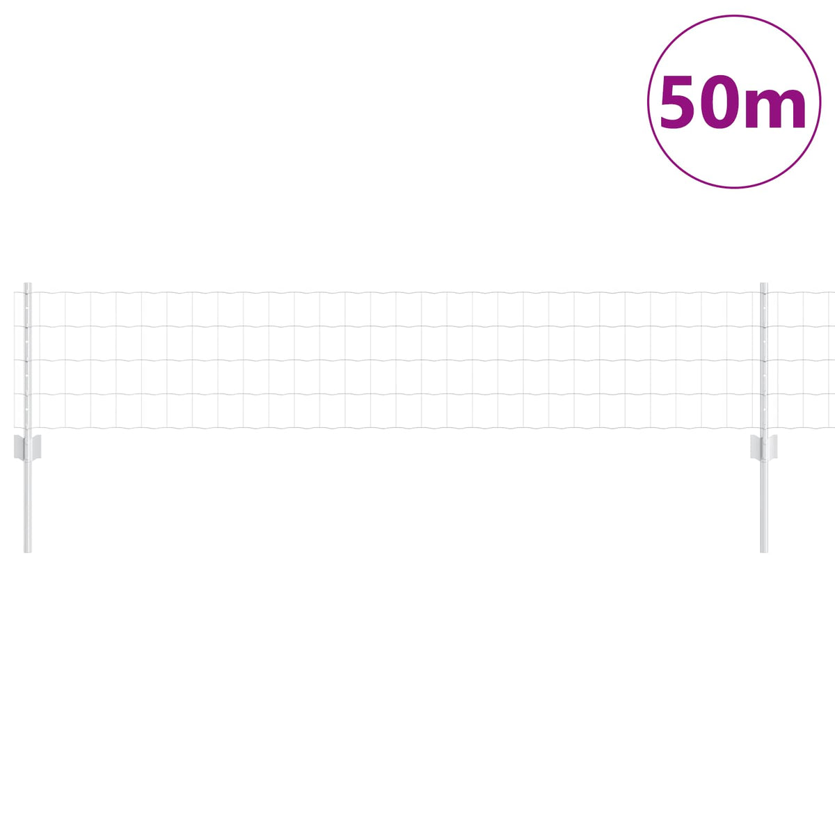 Eurohegn med stolpe 50 x 0,4 m Galvaniseret stål Sølv Mesh