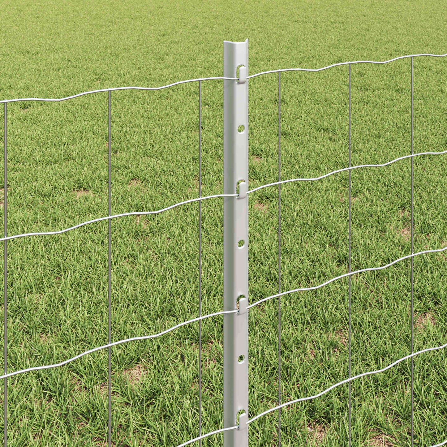 Eurohegn med stolpe 50 x 0,6 m Galvaniseret stål Sølv Mesh