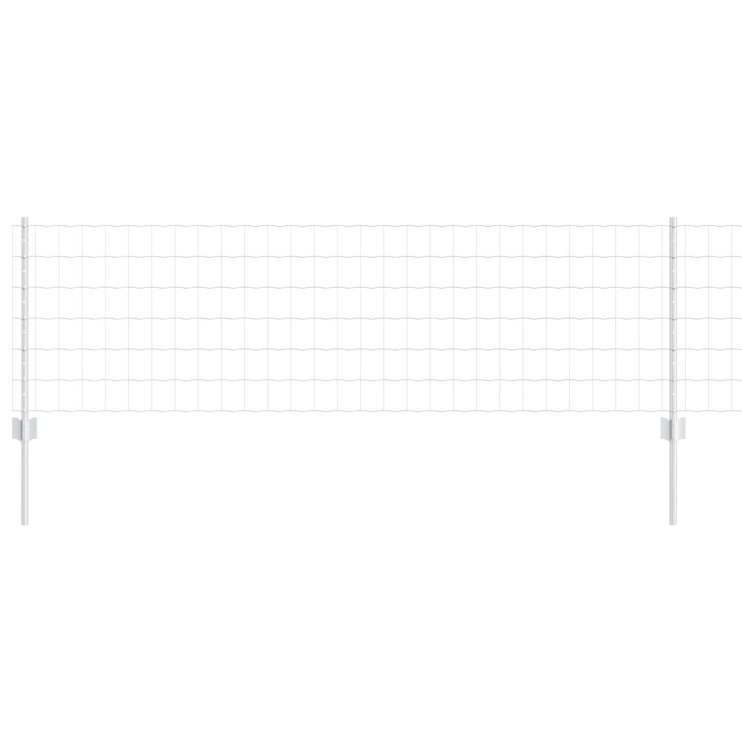 Eurohegn med stolpe 50 x 0,6 m Galvaniseret stål Sølv Mesh