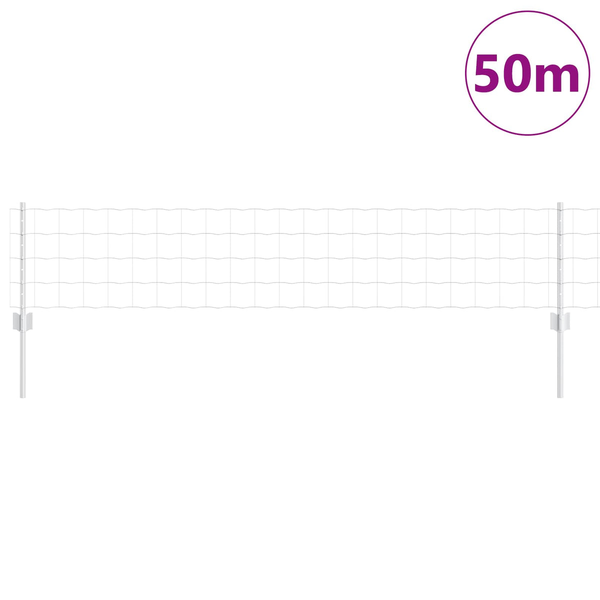 Eurohegn med stolpe 50 x 0,4 m Galvaniseret stål Sølv Mesh