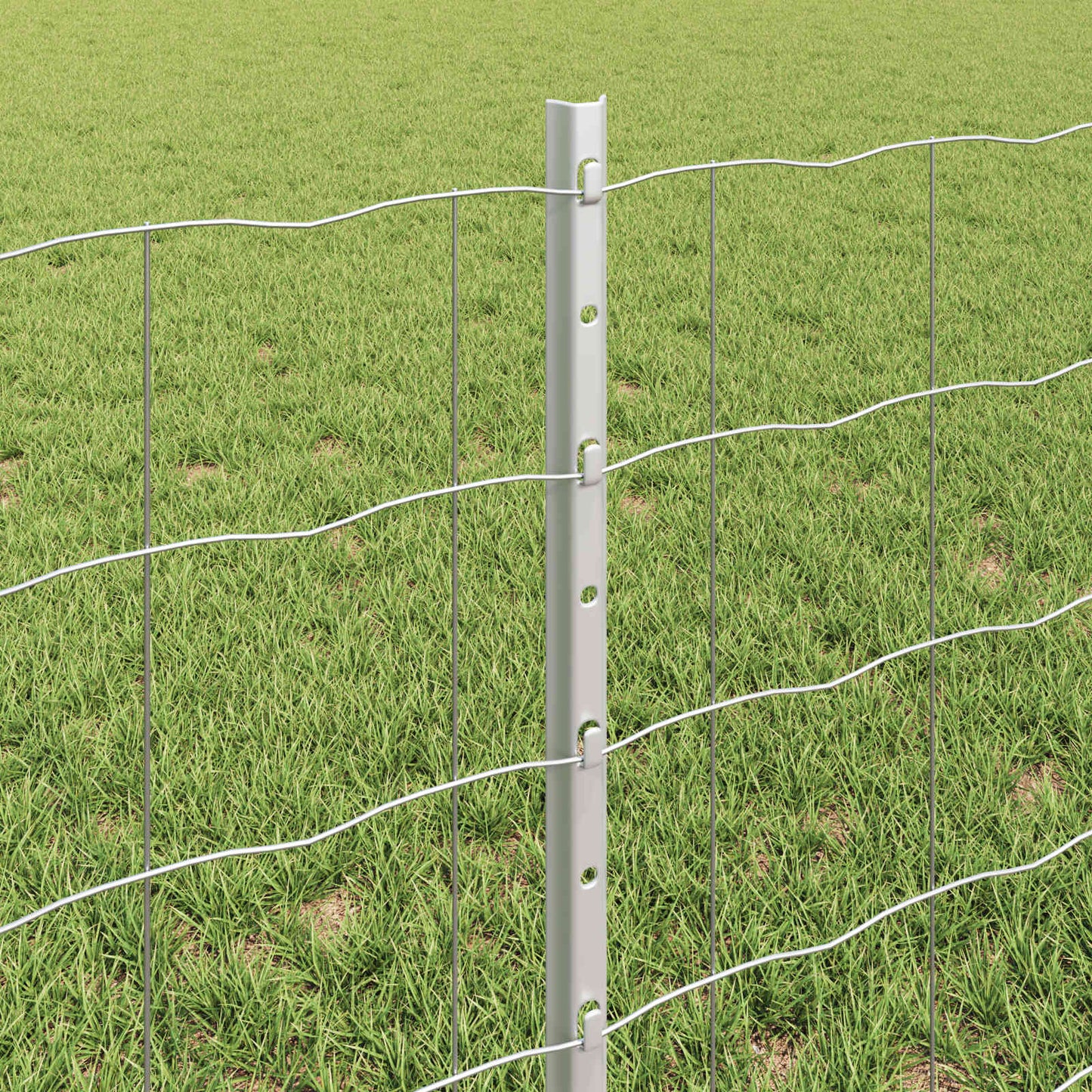 Eurohegn med stolpe 50 x 0,6 m Galvaniseret stål Sølv Mesh