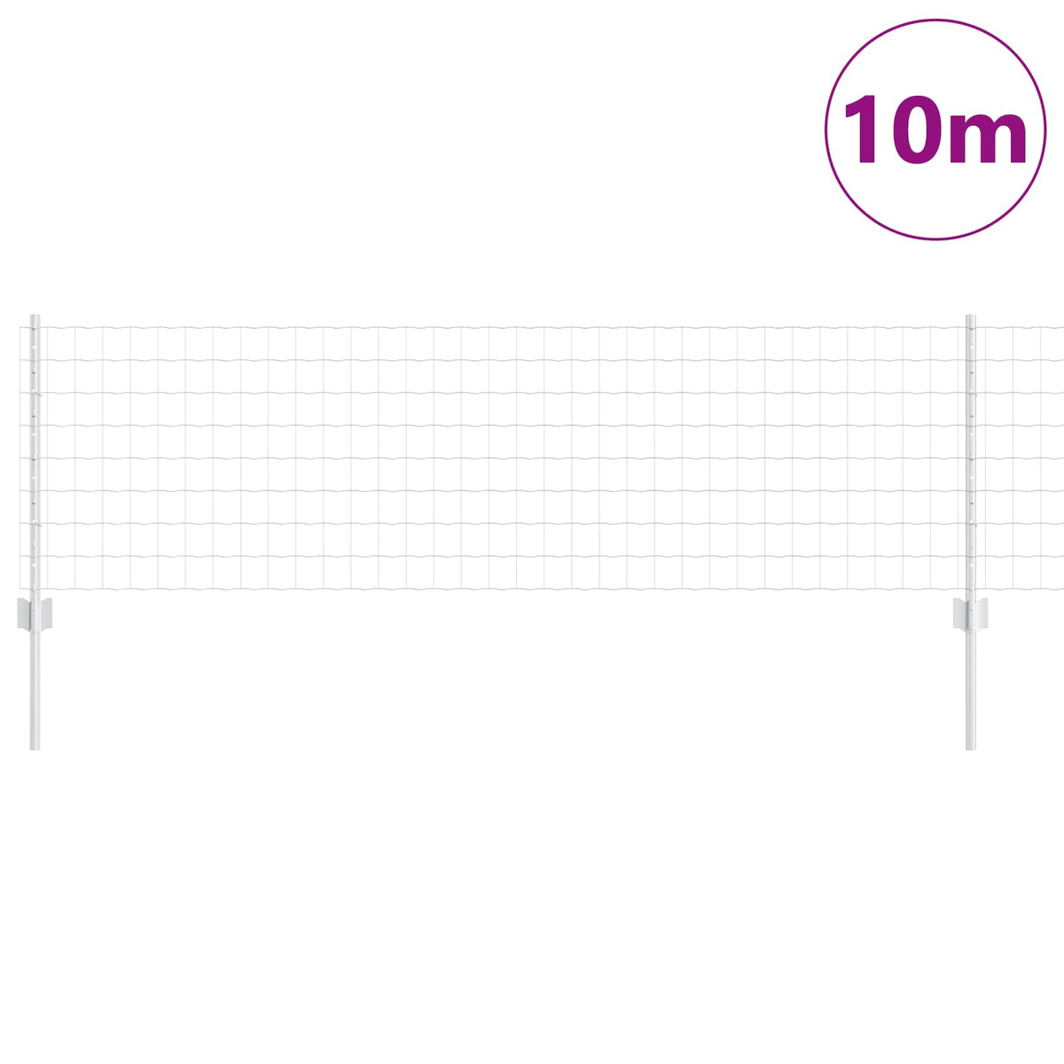 Eurohegn med stolpe 10 x 0,6 m Galvaniseret stål Sølv Mesh