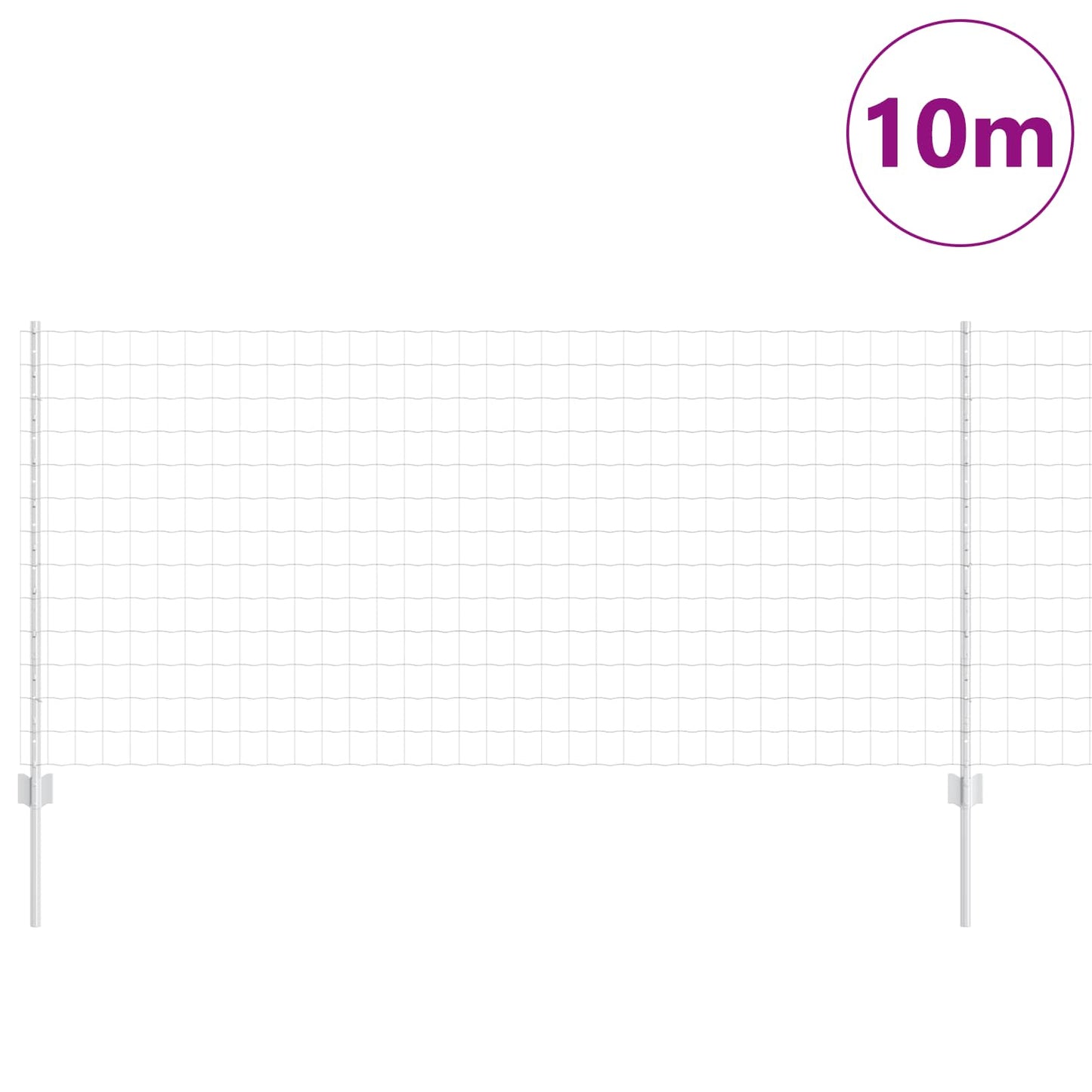 Eurohegn med stolpe 10 x 1 m Galvaniseret stål Sølv Mesh
