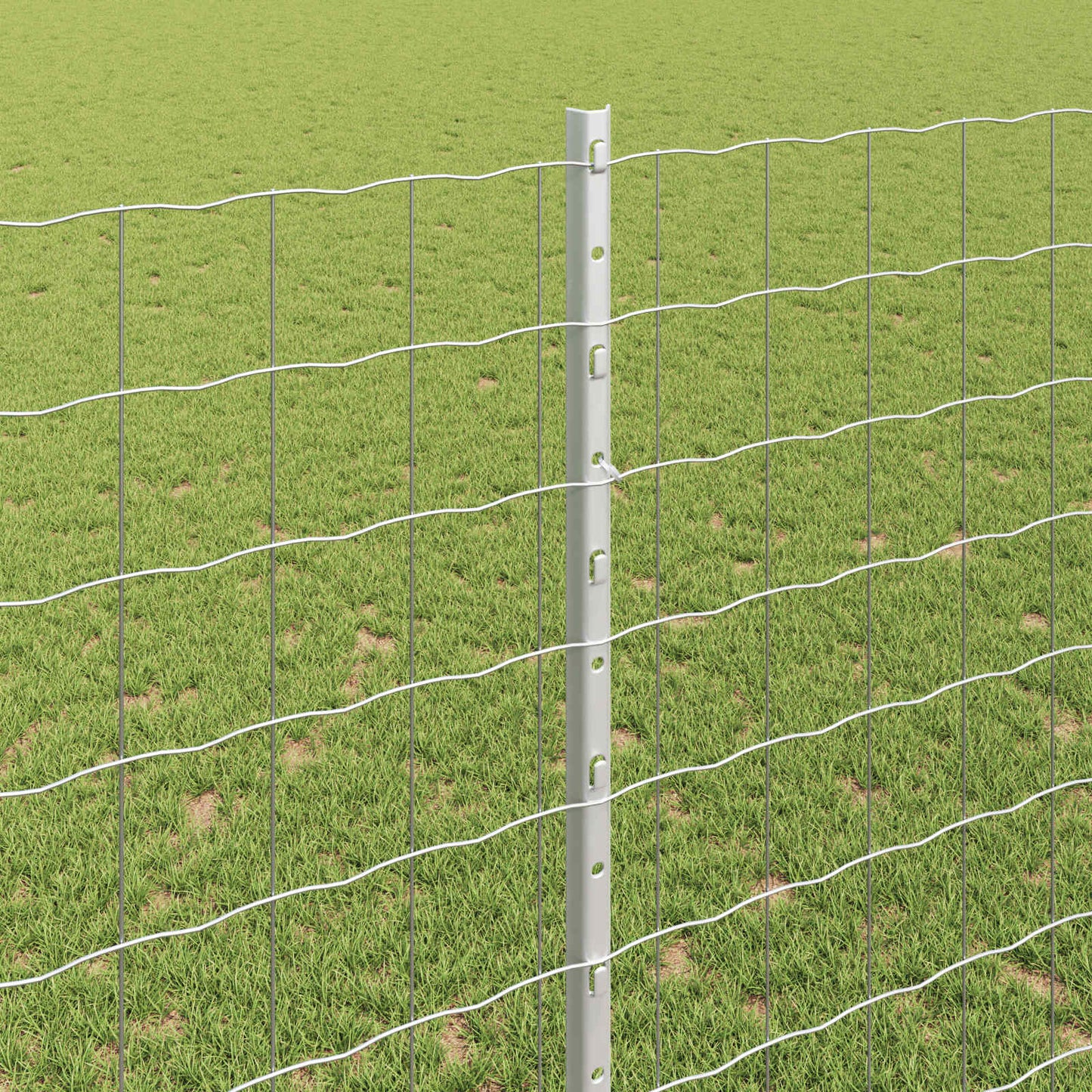 Eurohegn med stolpe 10 x 1,4 m Galvaniseret stål Sølv Mesh