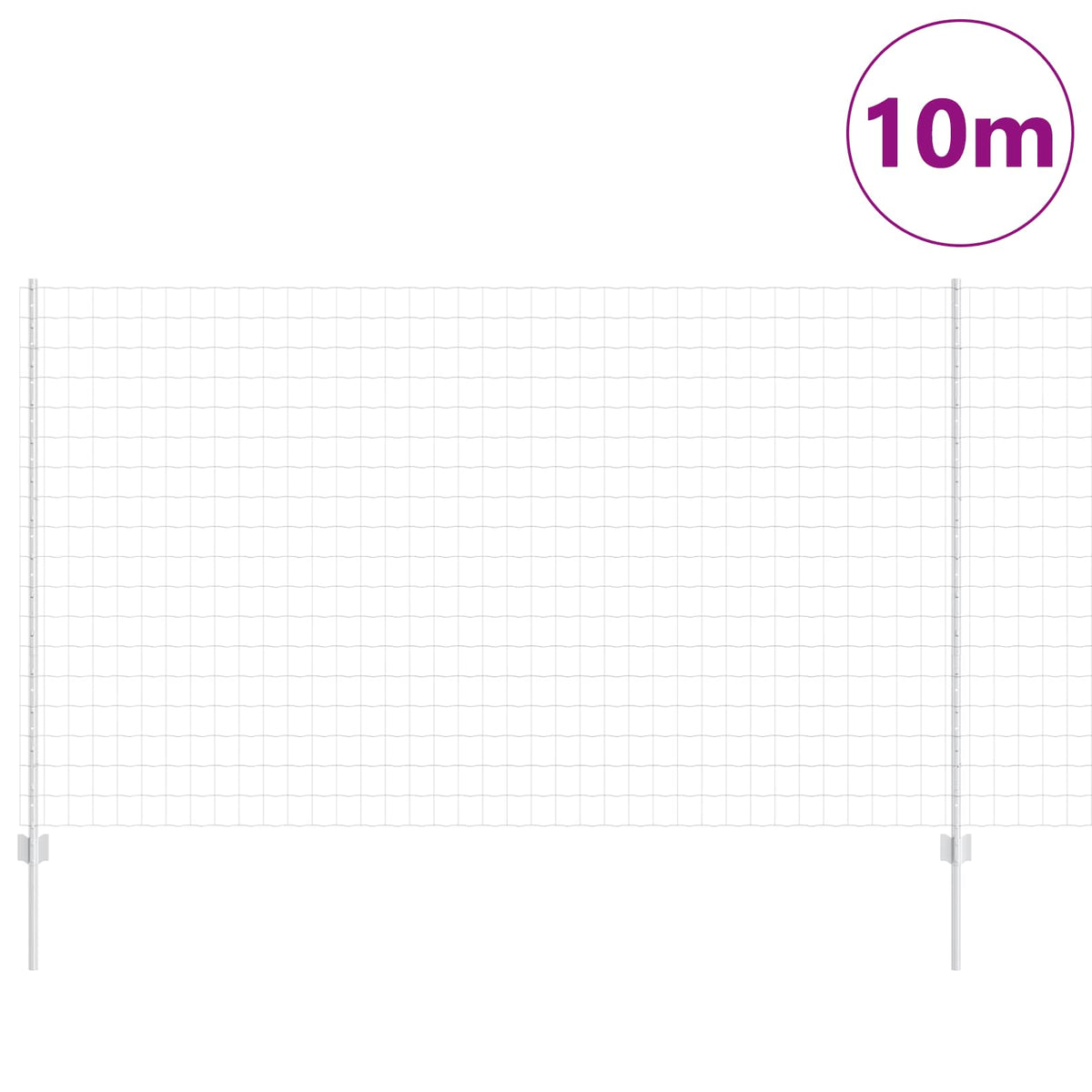 Eurohegn med stolpe 10 x 1,4 m Galvaniseret stål Sølv Mesh