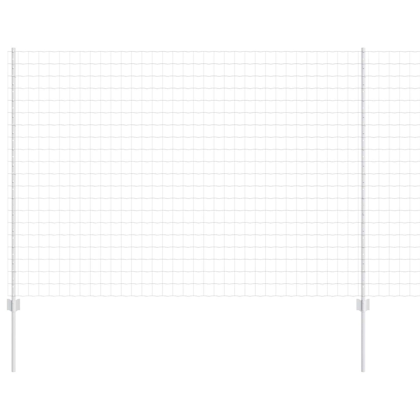 Eurohegn med stolpe 10 x 1,6 m Galvaniseret stål Sølv Mesh