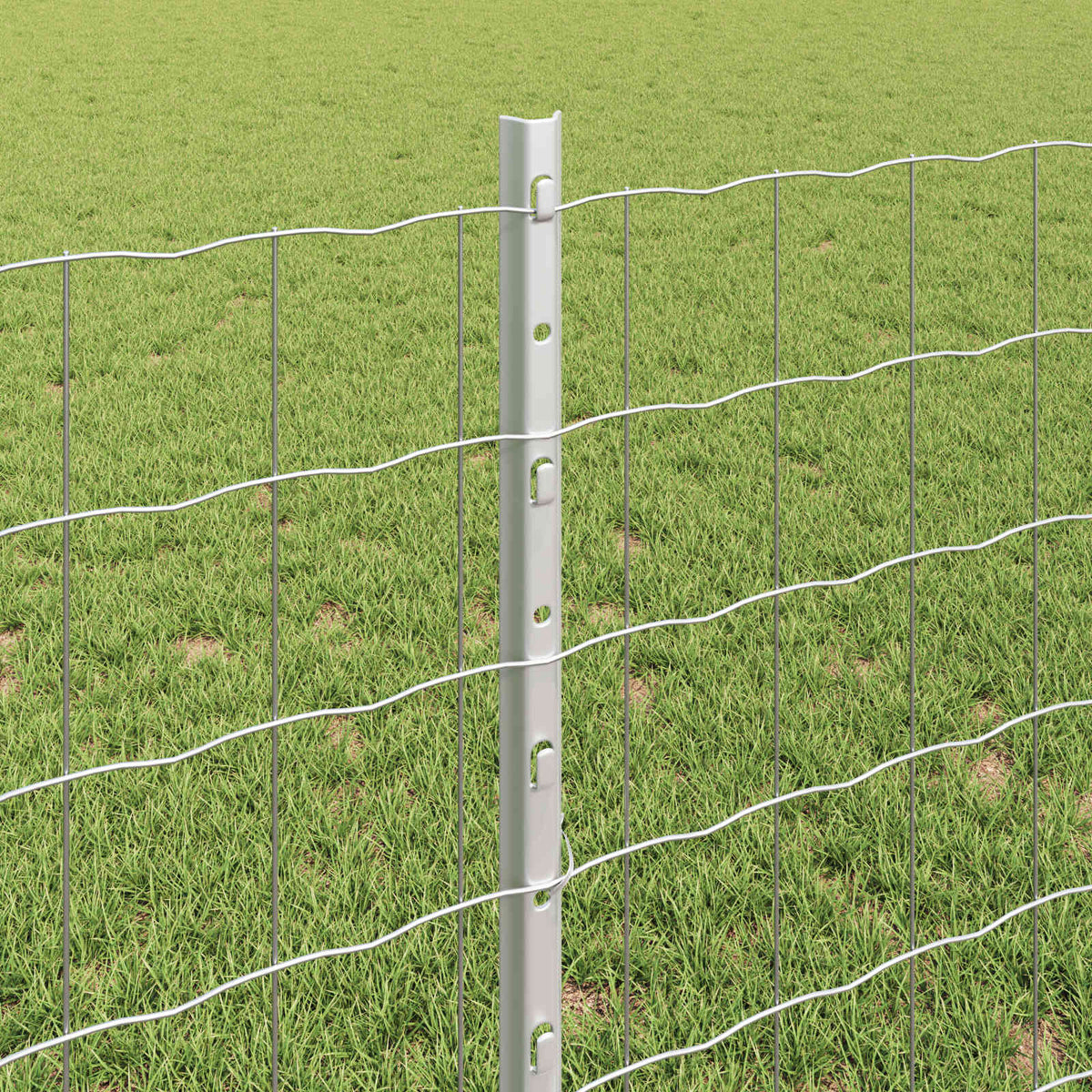 Eurohegn med stolpe 25 x 0,8 m Galvaniseret stål Sølv Mesh