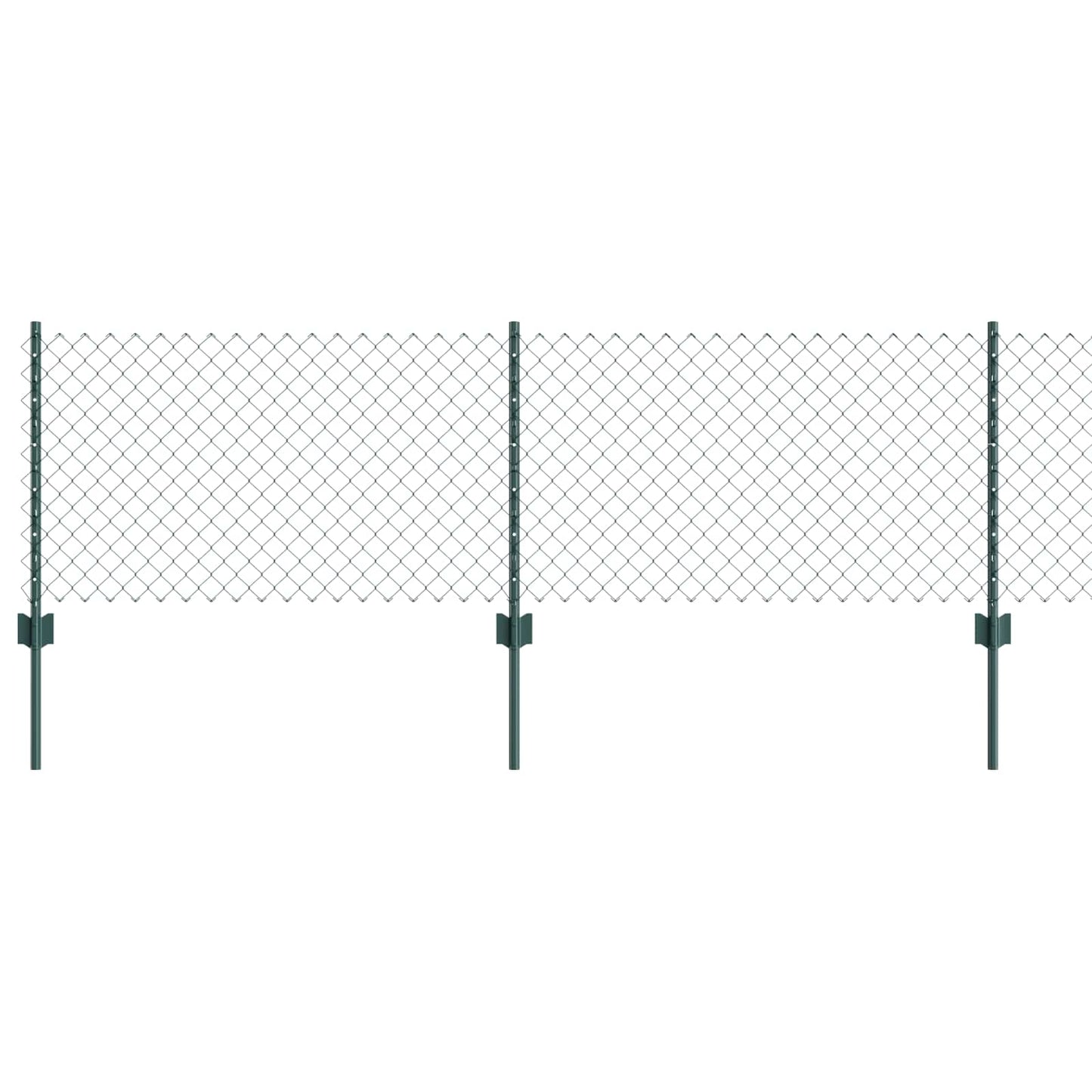 Kæde-link hegn med stolpe 10 x 0,6 m PVC-belagt stål Grøn Mesh