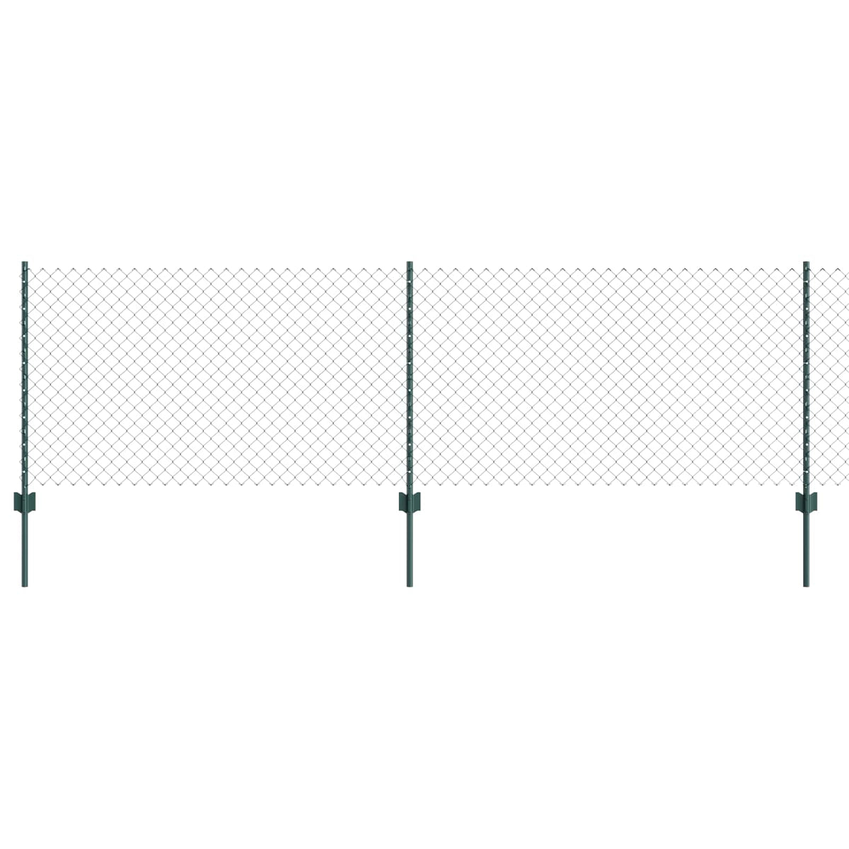 Kæde-link hegn med stolpe 10 x 0,8 m PVC-belagt stål Grøn Mesh