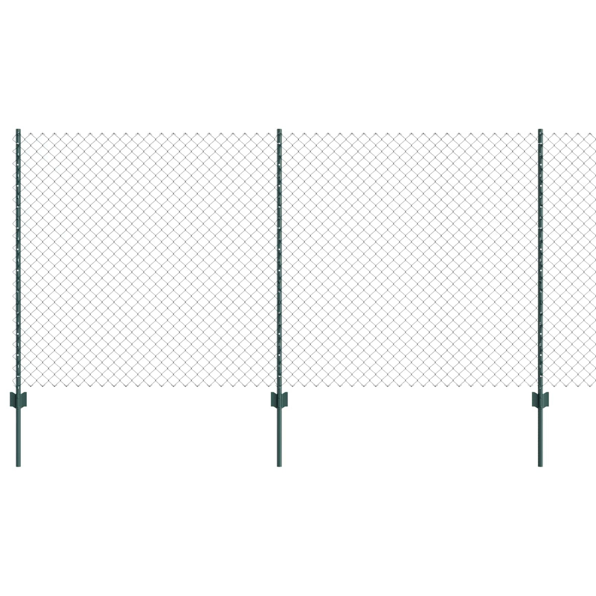Kæde-link hegn med stolpe 10 x 1,2 m PVC-belagt stål Grøn Mesh