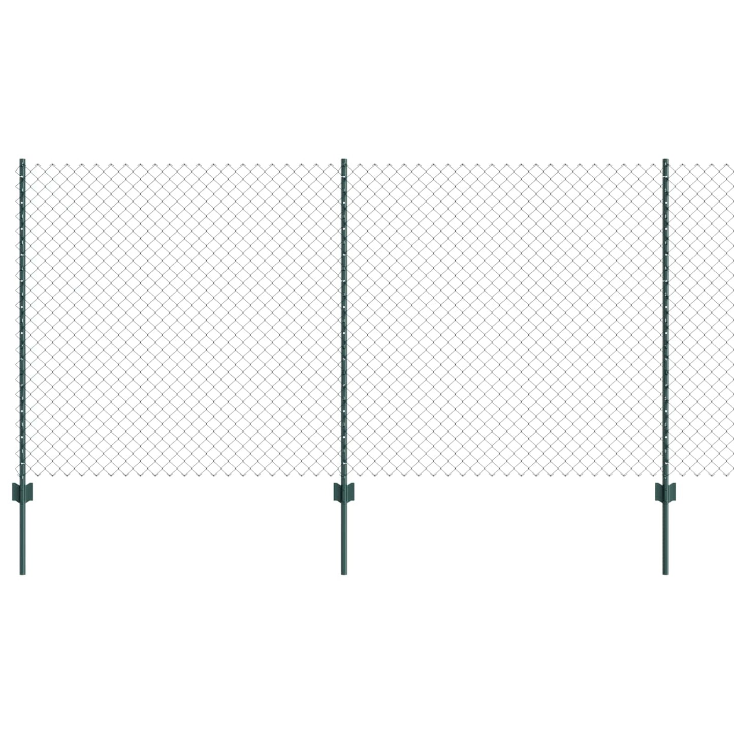 Kæde-link hegn med stolpe 10 x 1,2 m PVC-belagt stål Grøn Mesh
