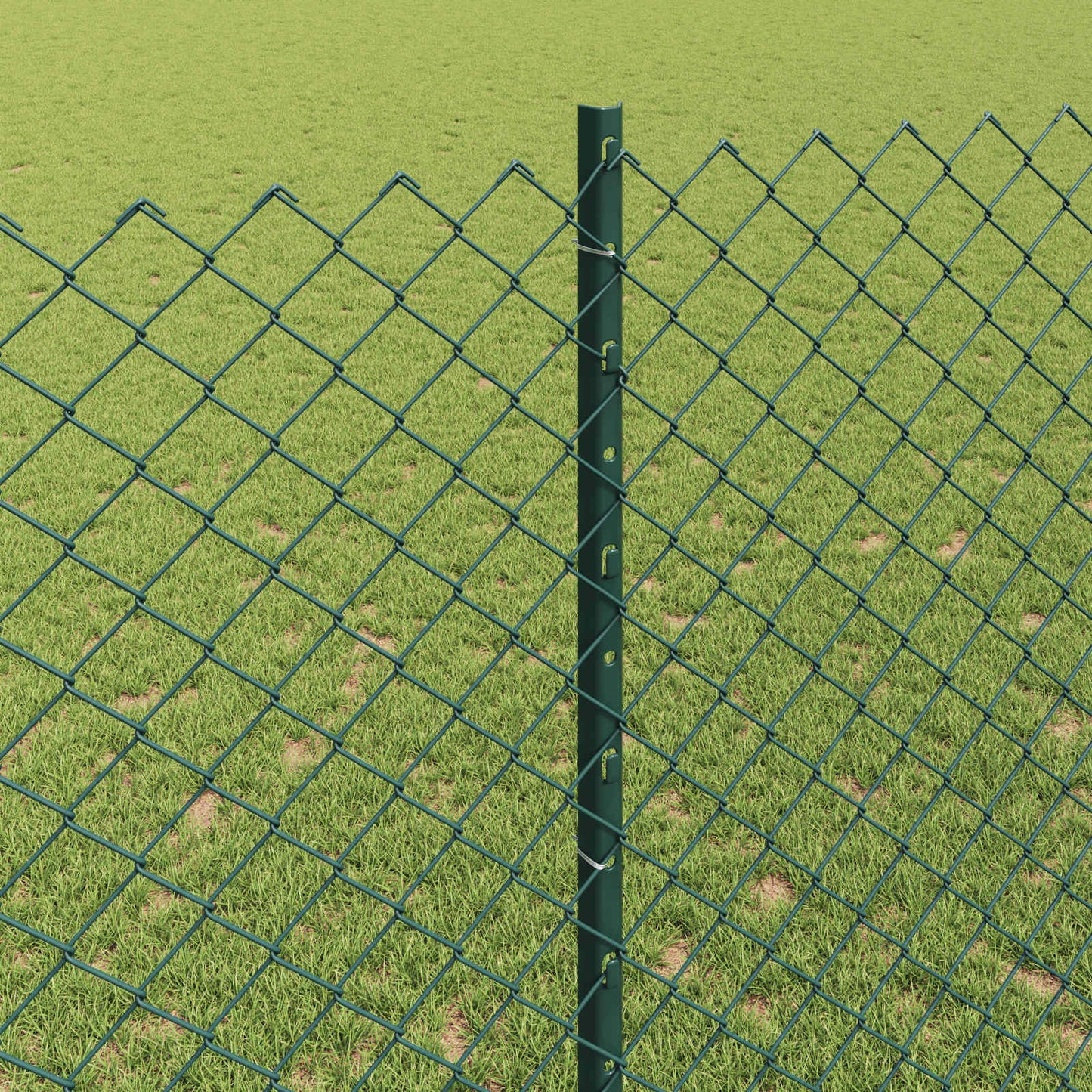 Kæde-link hegn med stolpe 10 x 1,4 m PVC-belagt stål Grøn Mesh