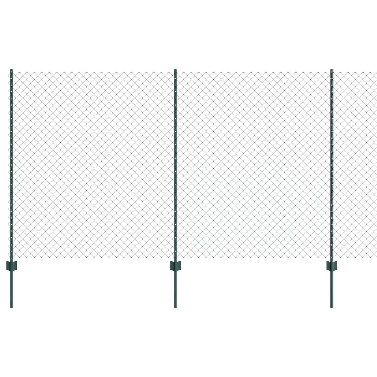 Kæde-link hegn med stolpe 10 x 1,4 m PVC-belagt stål Grøn Mesh