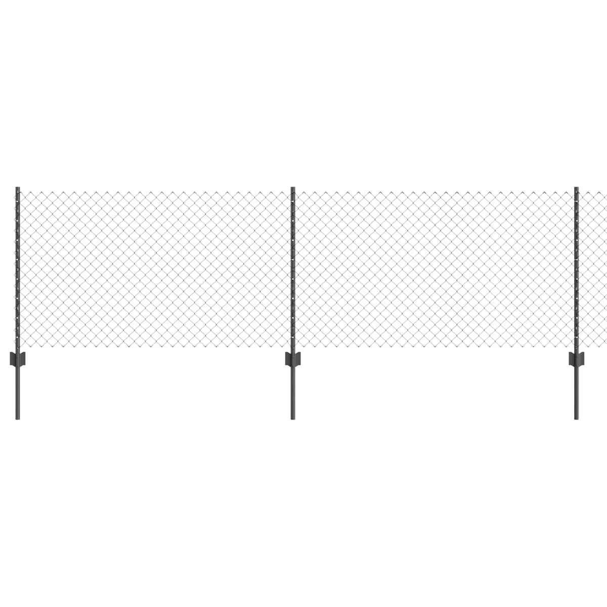 Kæde-link hegn med stolpe 25 x 0,8 m PVC-belagt stål Grå Mesh