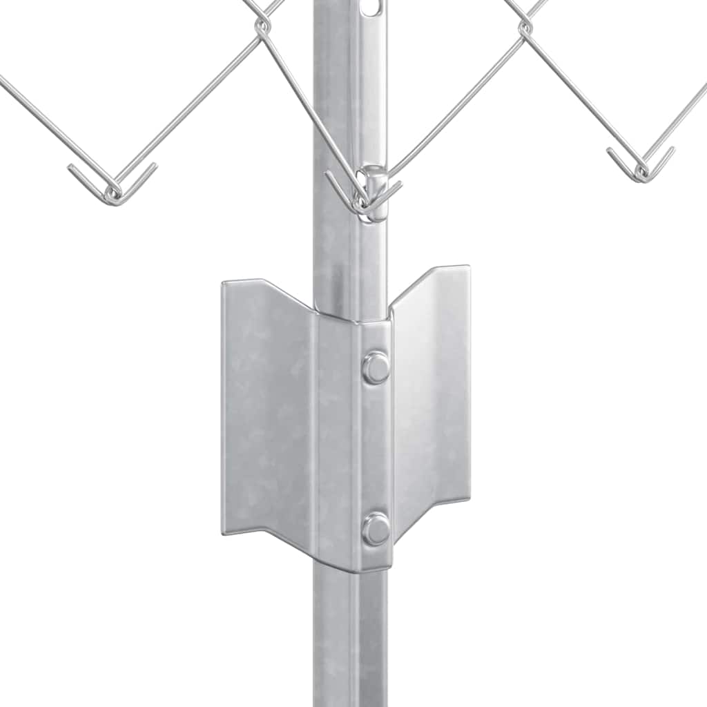 Kæde-link hegn med stolpe 10 x 0,6 m Galvaniseret stål Sølv