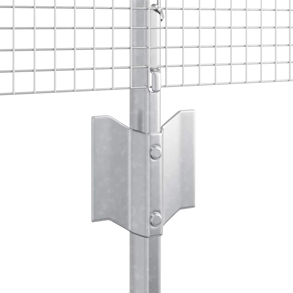 Svejsede trådhegn med stolper 10 x 0,5 m Galvaniseret stål Sølv