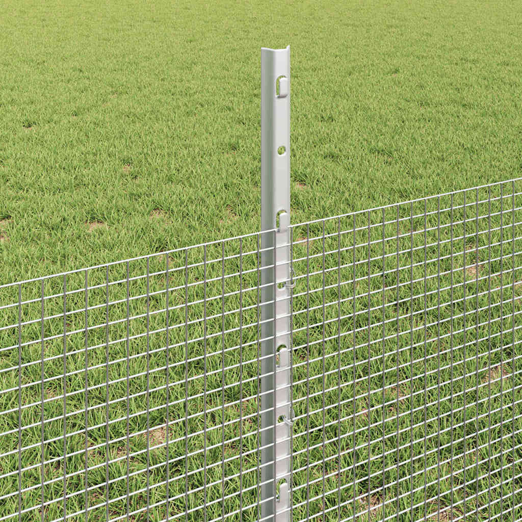 Svejsede trådhegn med stolper 10 x 0,5 m Galvaniseret stål Sølv