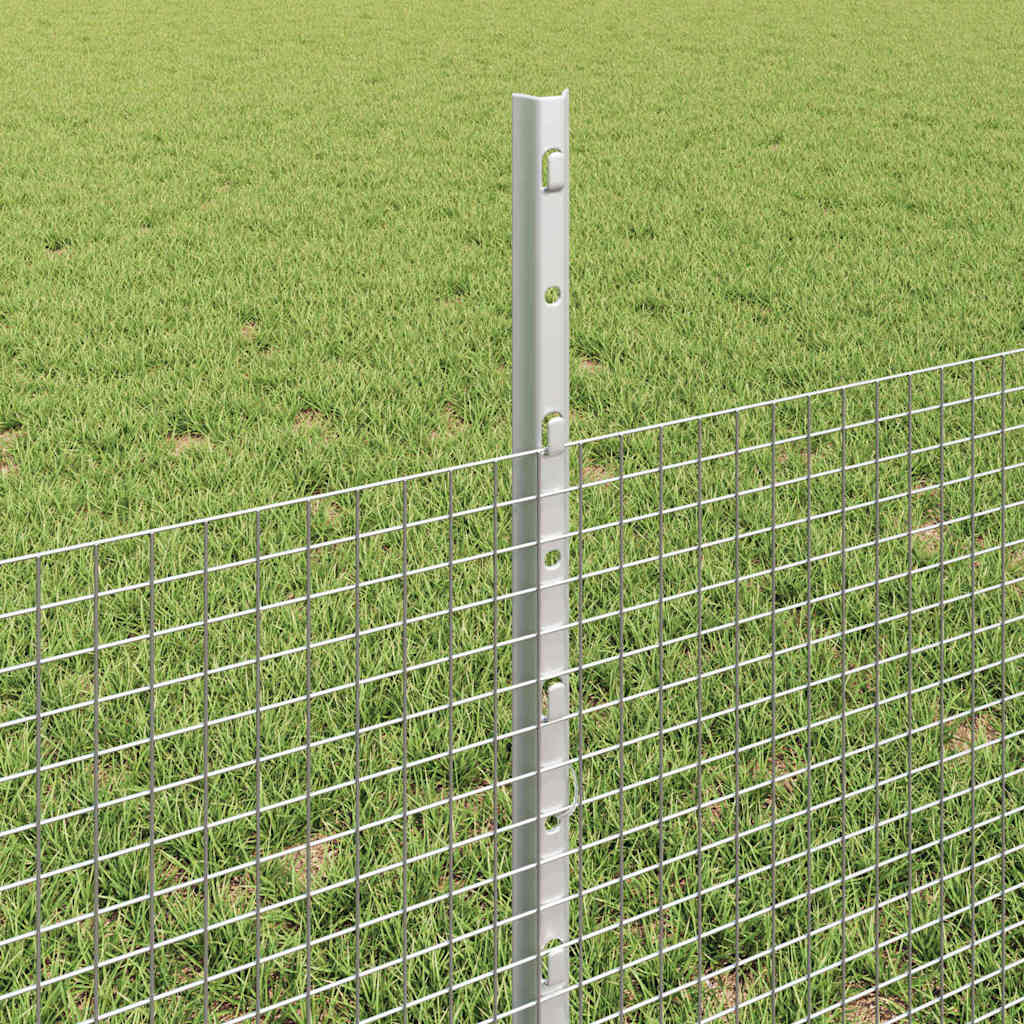 Svejsede trådhegn med stolper 10 x 0,5 m Galvaniseret stål Sølv