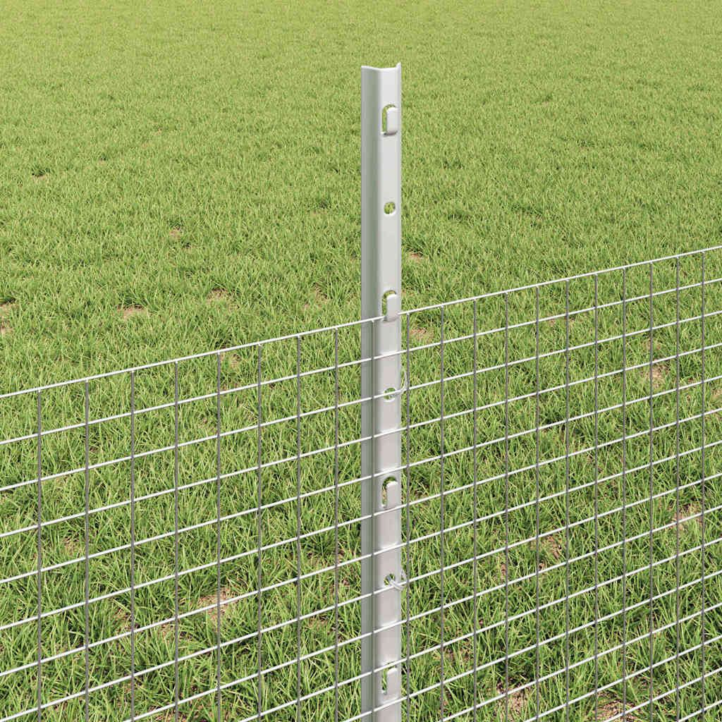 Svejsede trådhegn med stolper 10 x 0,5 m Galvaniseret stål Sølv