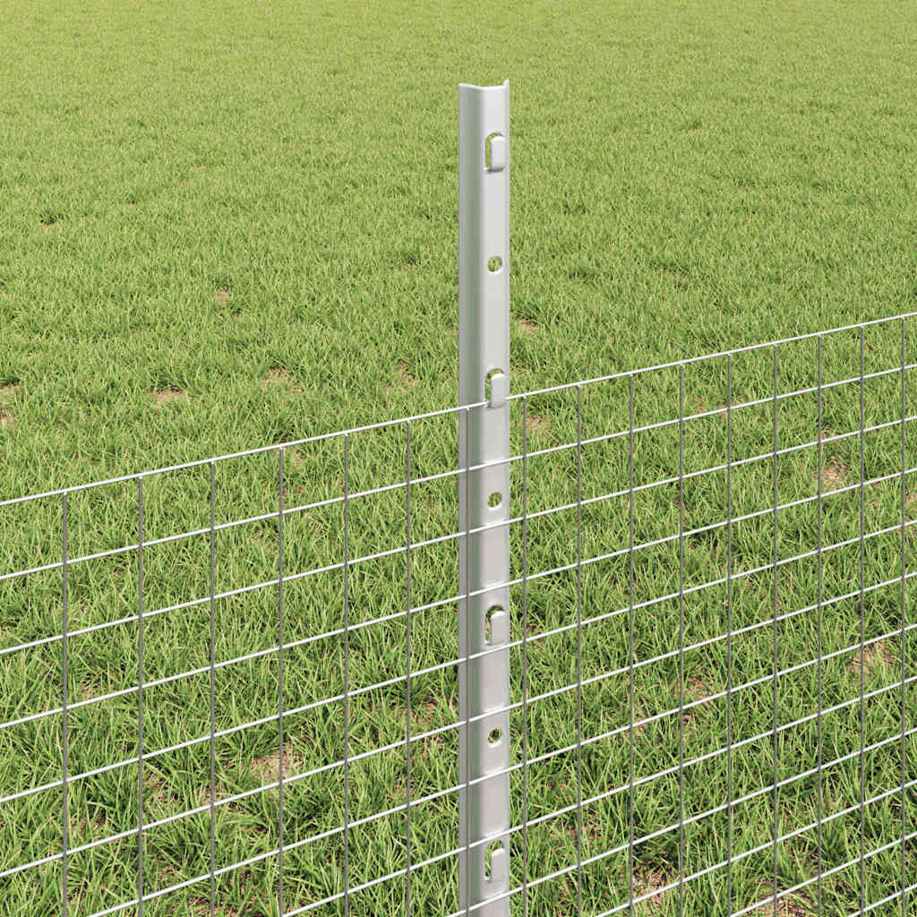 Svejsede trådhegn med stolper 10 x 0,5 m Galvaniseret stål Sølv