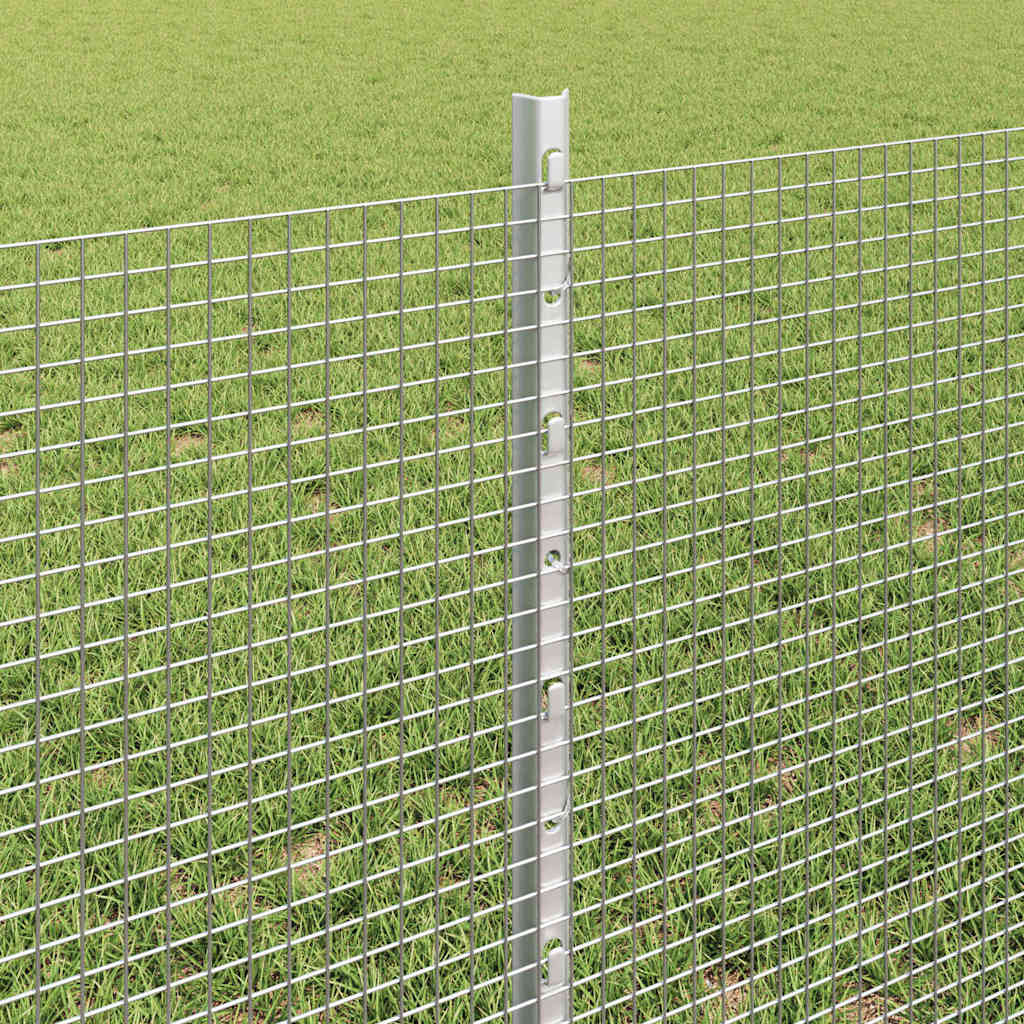 Svejsede trådhegn med stolper 10 x 0,6 m Galvaniseret stål Sølv