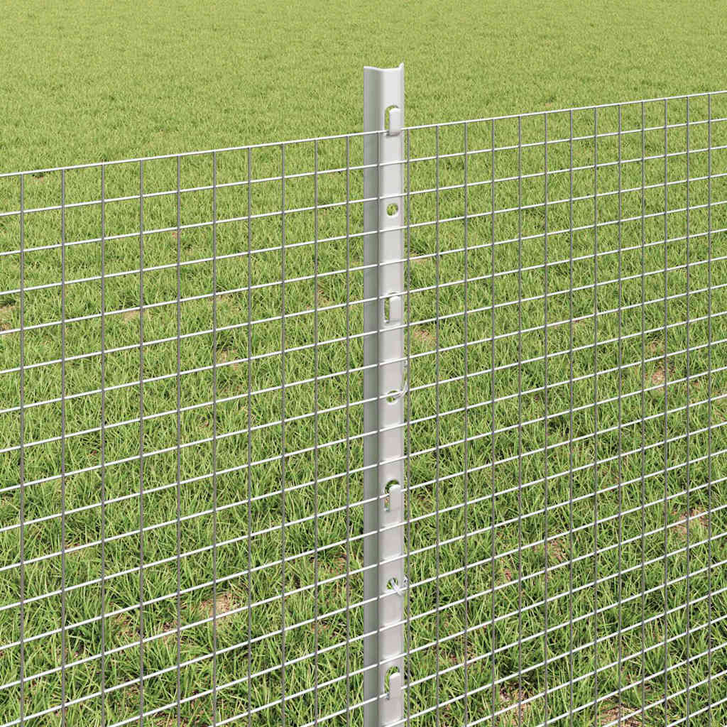 Svejsede trådhegn med stolper 10 x 0,6 m Galvaniseret stål Sølv