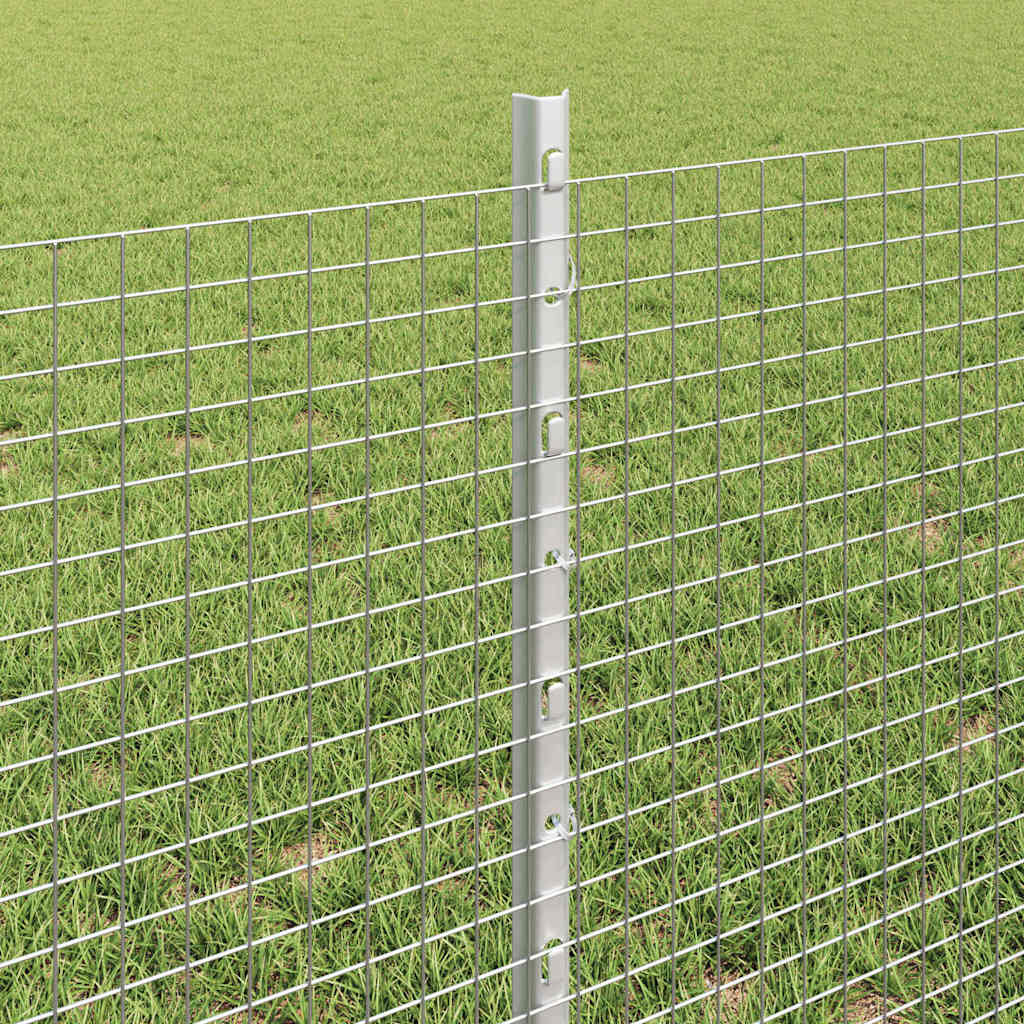 Svejsede trådhegn med stolper 10 x 0,6 m Galvaniseret stål Sølv