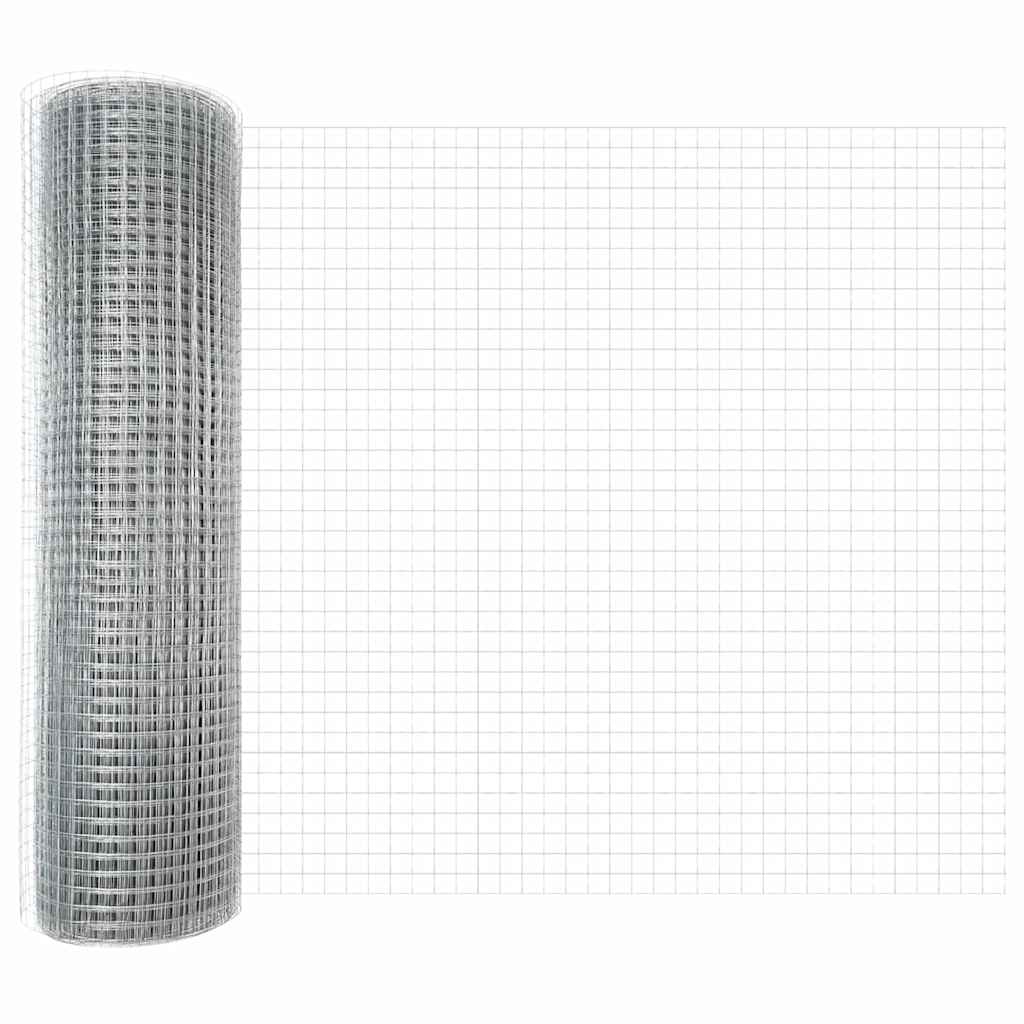 Svejsede trådhegn med stolper 10 x 0,8 m Galvaniseret stål Sølv