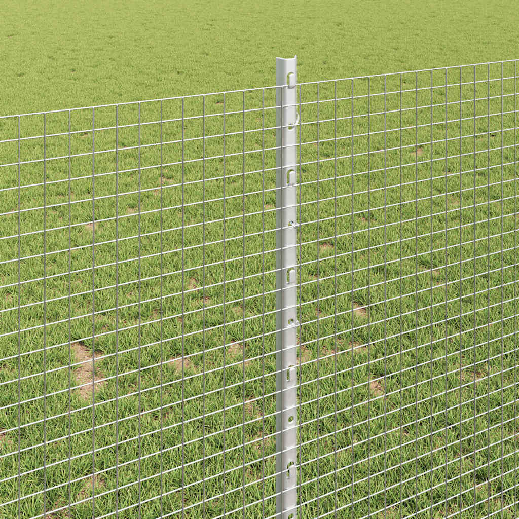 Svejsede trådhegn med stolper 10 x 1 m Galvaniseret stål Sølv