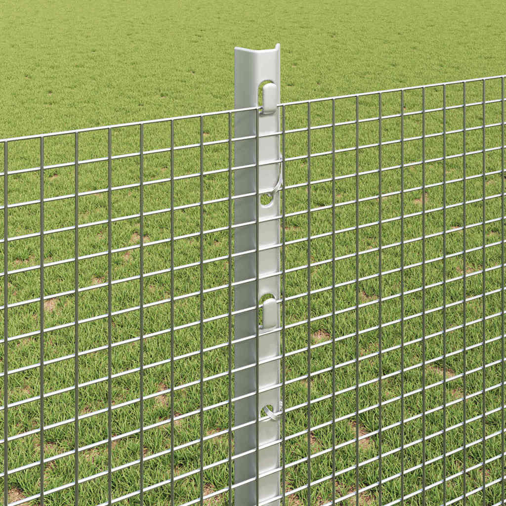 Svejsede trådhegn med stolper 10 x 1,2 m Galvaniseret stål Sølv