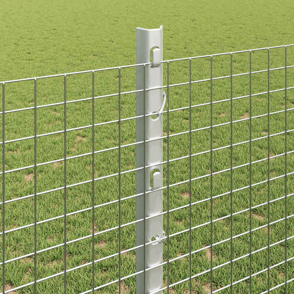 Svejsede trådhegn med stolper 10 x 1,2 m Galvaniseret stål Sølv