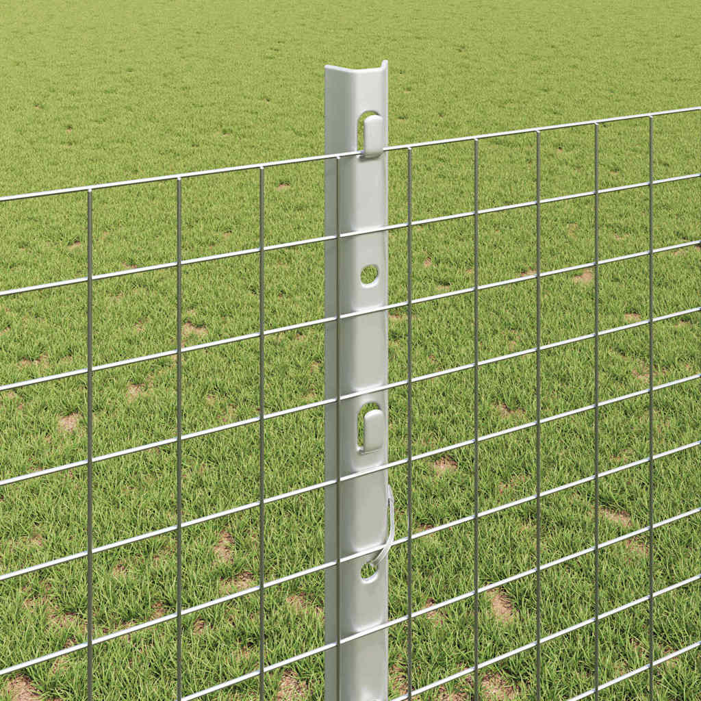 Svejsede trådhegn med stolper 10 x 1,2 m Galvaniseret stål Sølv
