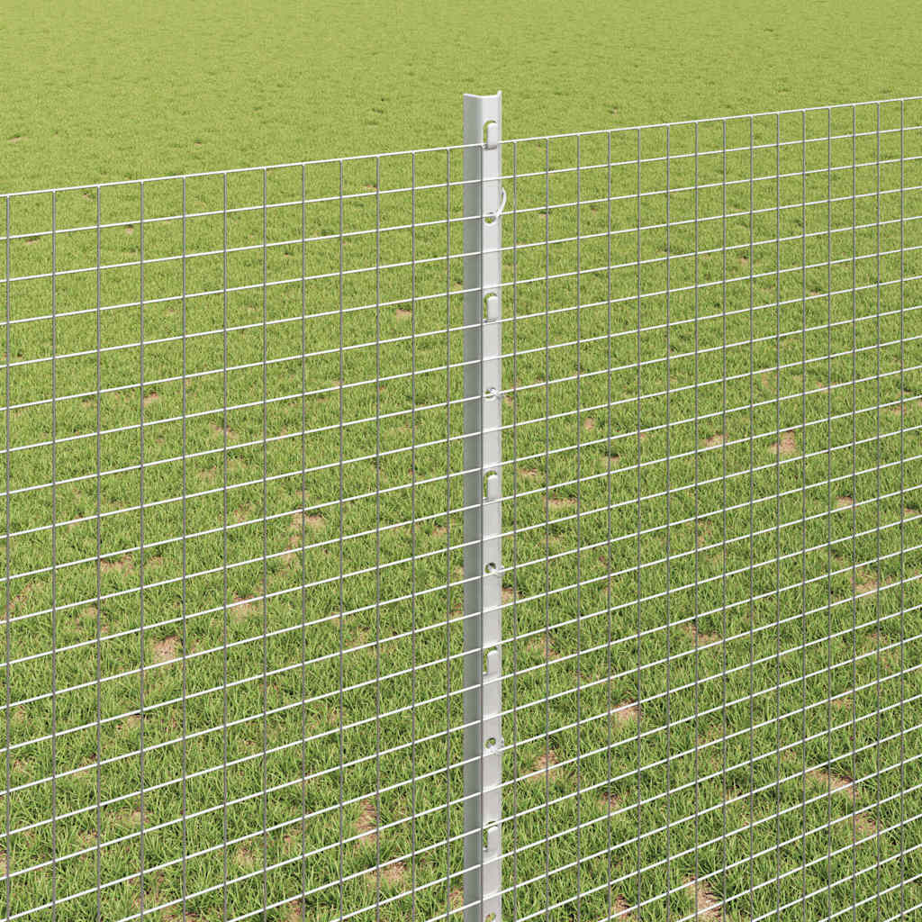 Svejsede trådhegn med stolper 10 x 1,4 m Galvaniseret stål Sølv