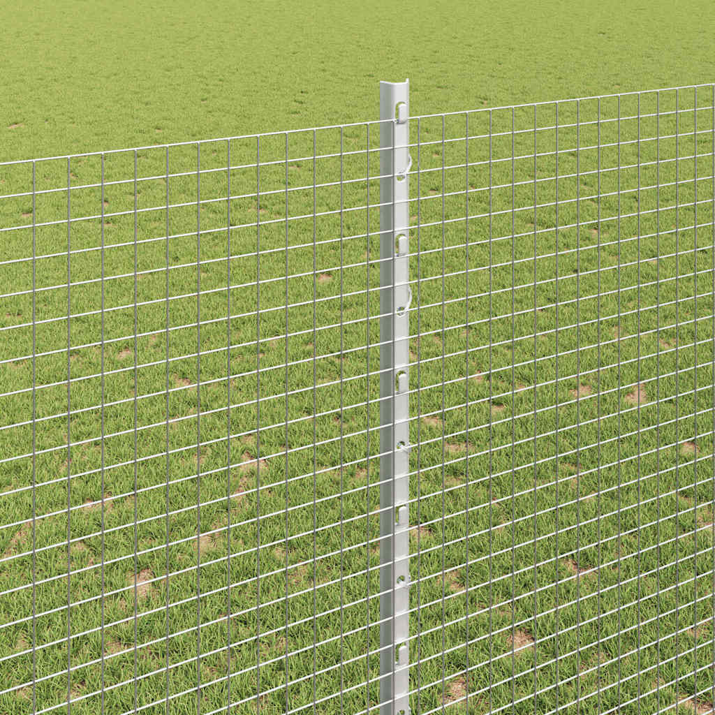 Svejsede trådhegn med stolper 10 x 1,5 m Galvaniseret stål Sølv