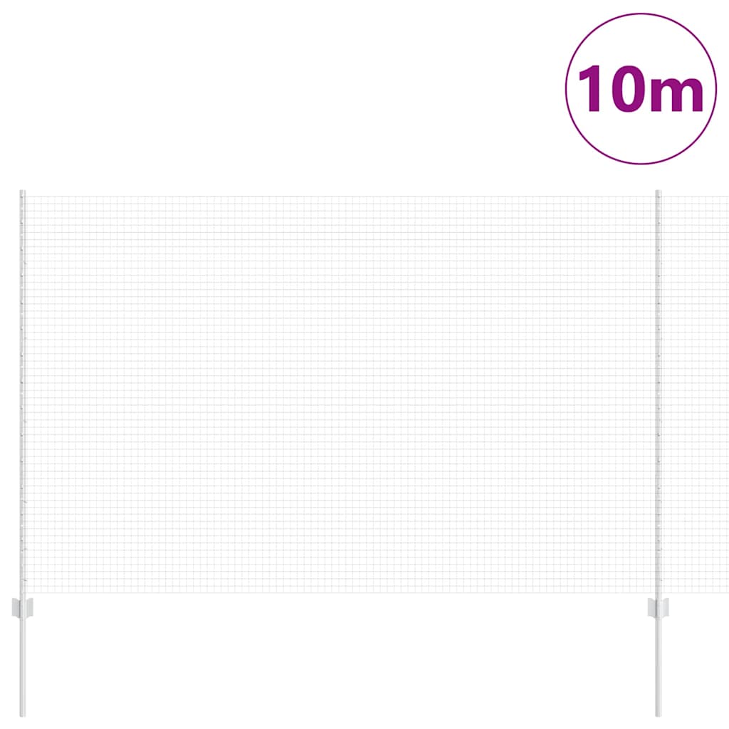 Svejsede trådhegn med stolper 10 x 1,5 m Galvaniseret stål Sølv