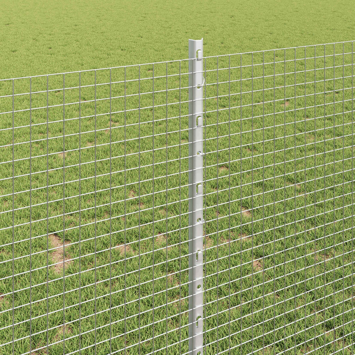Svejsede trådhegn med stolper 25 x 1 m Galvaniseret stål Sølv