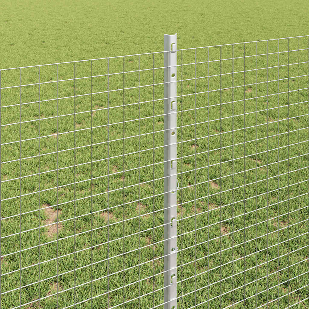 Svejsede trådhegn med stolper 25 x 1 m Galvaniseret stål Sølv