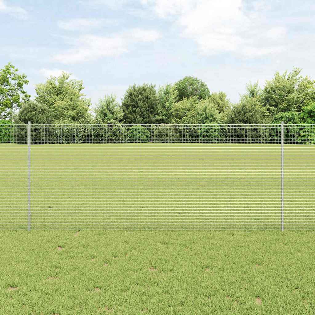 Svejsede trådhegn med stolper 25 x 1 m Galvaniseret stål Sølv