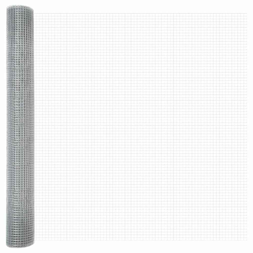 Svejsede trådhegn med stolper 25 x 1,2 m Galvaniseret stål Sølv