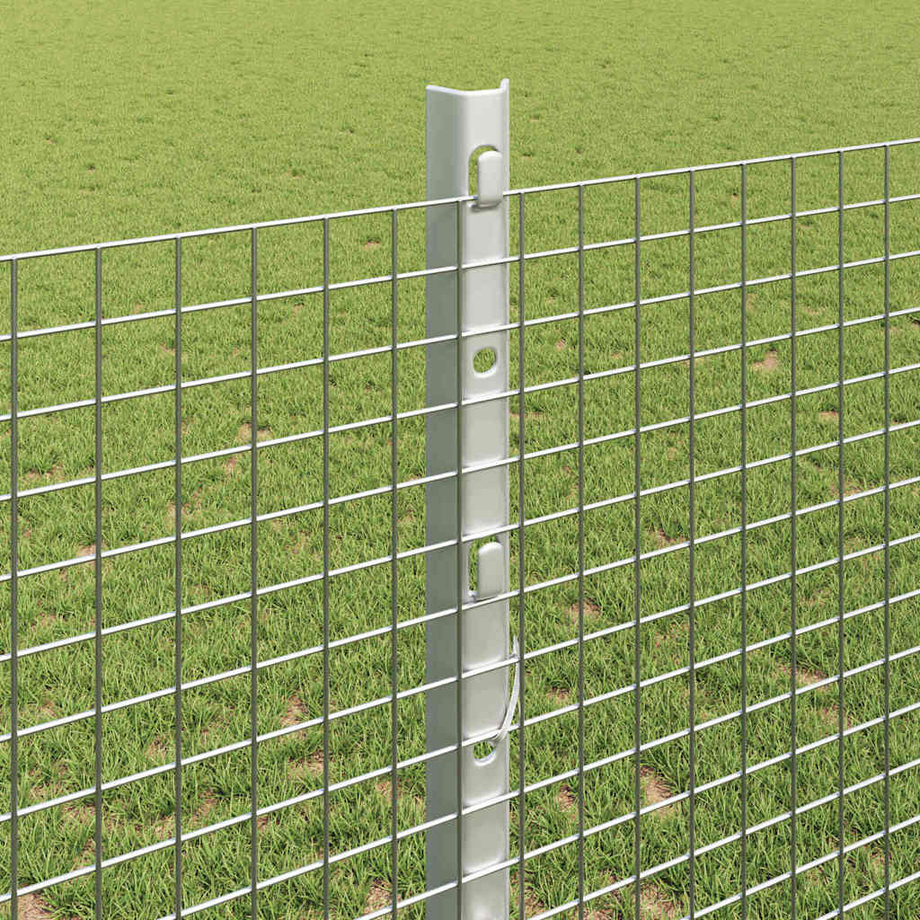 Svejsede trådhegn med stolper 25 x 1,2 m Galvaniseret stål Sølv