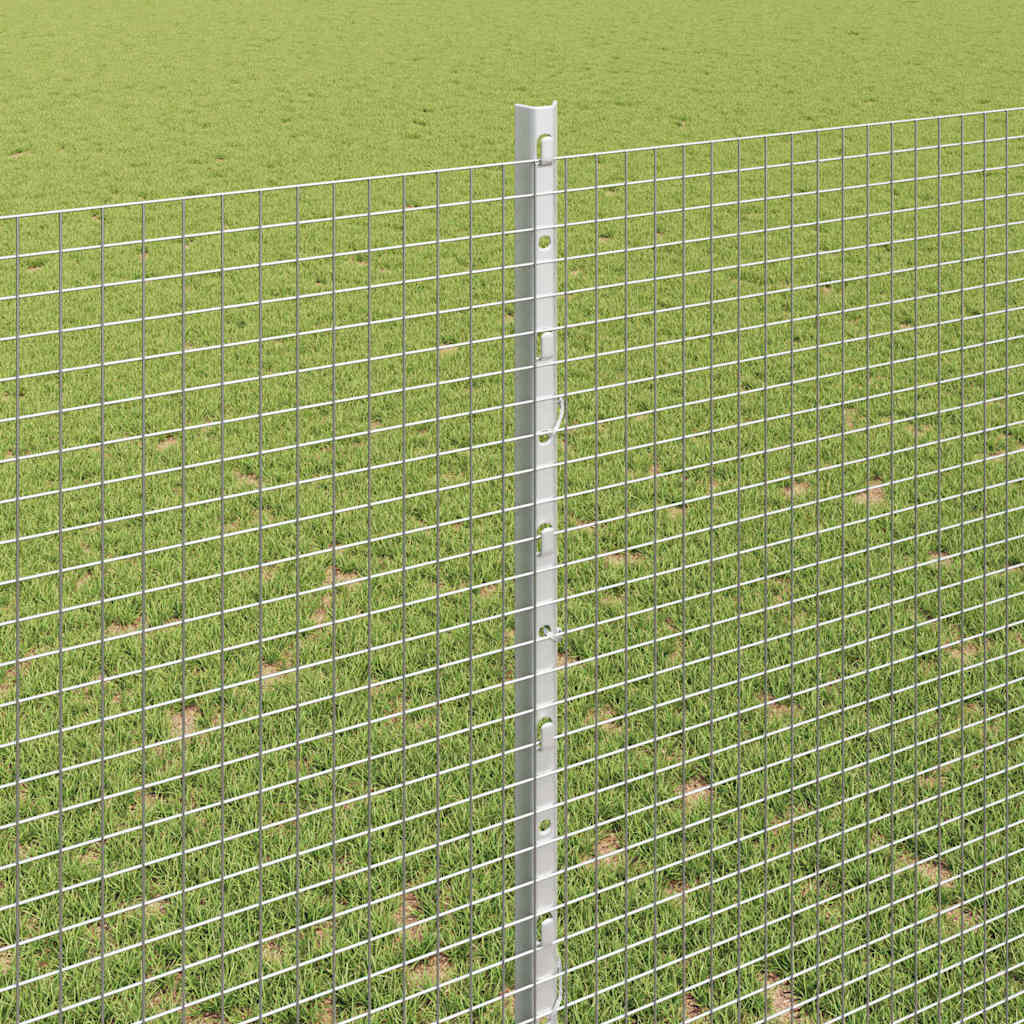 Svejsede trådhegn med stolper 25 x 1,4 m Galvaniseret stål Sølv