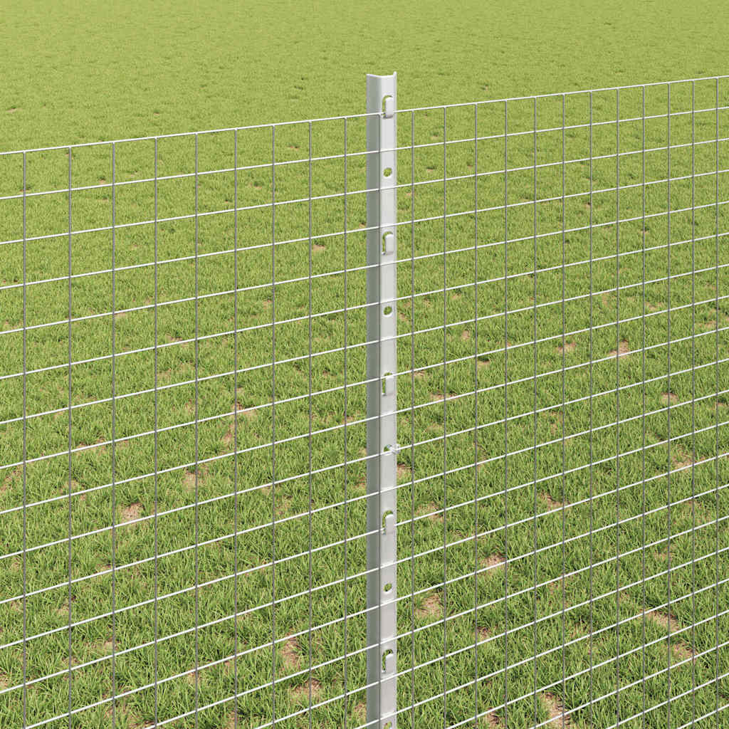 Svejsede trådhegn med stolper 25 x 1,4 m Galvaniseret stål Sølv