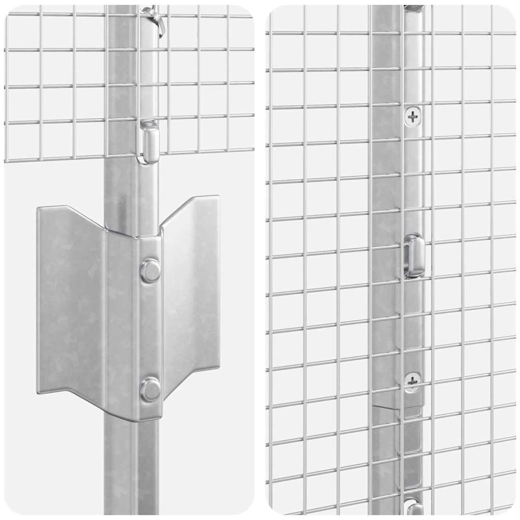 Svejsede trådhegn med stolper 25 x 1,5 m Galvaniseret stål Sølv