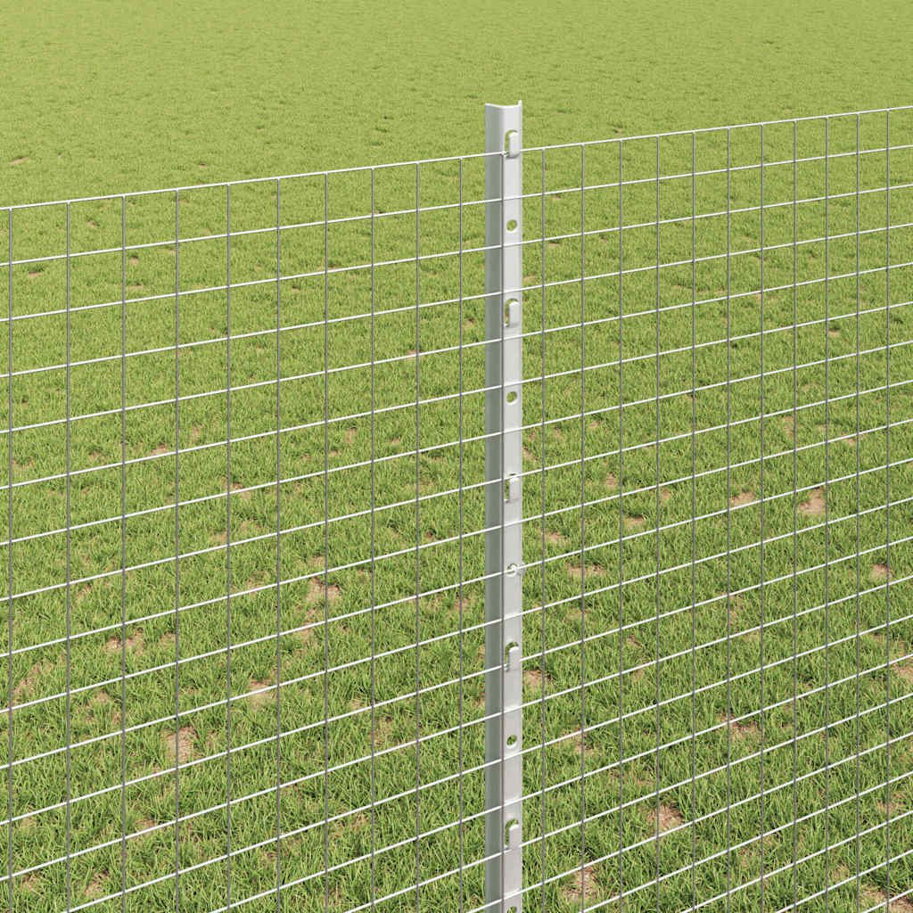 Svejsede trådhegn med stolper 25 x 1,5 m Galvaniseret stål Sølv