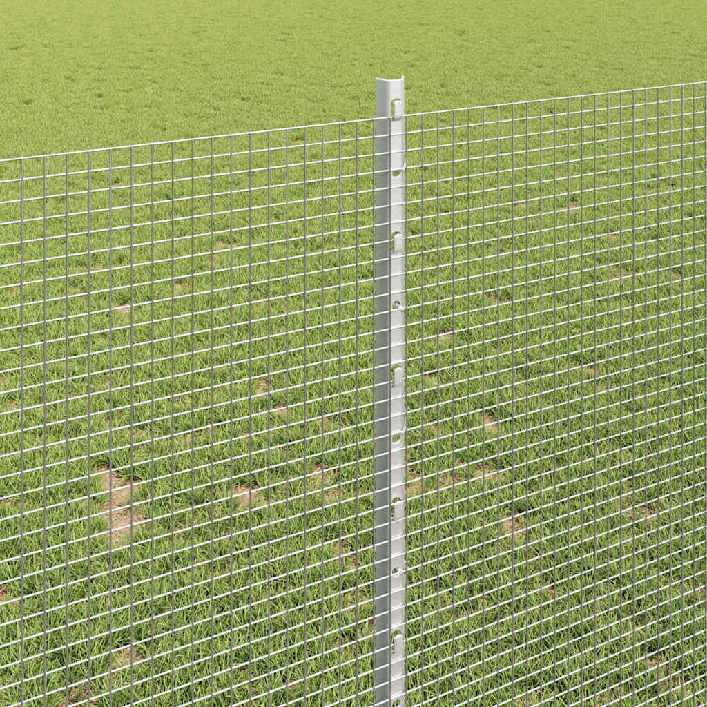 Svejsede trådhegn med stolper 50 x 1 m Galvaniseret stål Sølv