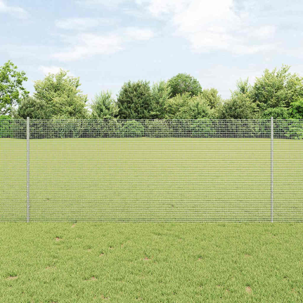 Svejsede trådhegn med stolper 50 x 1 m Galvaniseret stål Sølv