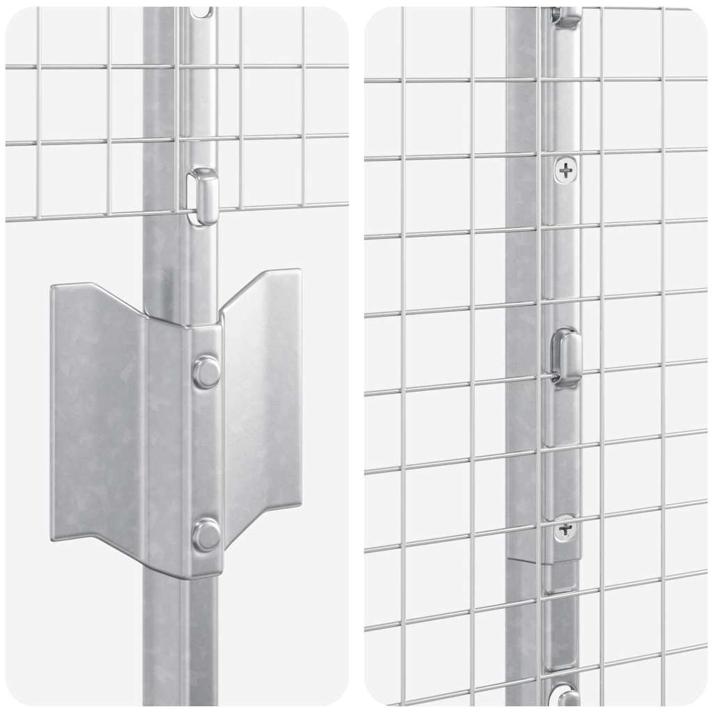 Svejsede trådhegn med stolper 50 x 1 m Galvaniseret stål Sølv